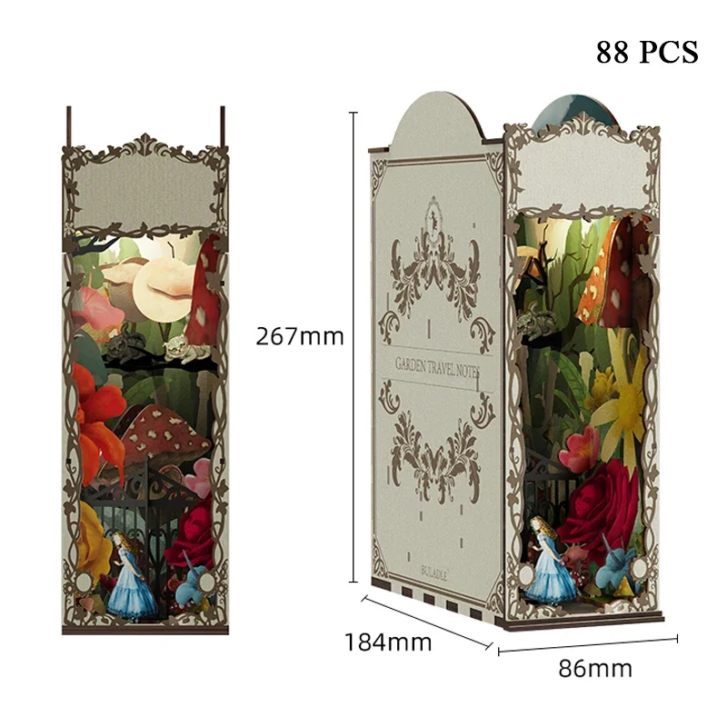 Garden Travelogue Bookends Boo - Diy Wooden Book Nook Kit Shelf Insert review and price